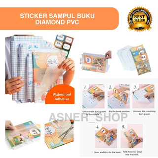 STIKER PVC FILM / SAMPUL BUKU PERLINDUNG BUKU PLASTIK TEKSTIL ISI 10 LEMBAR TAHAN AIR