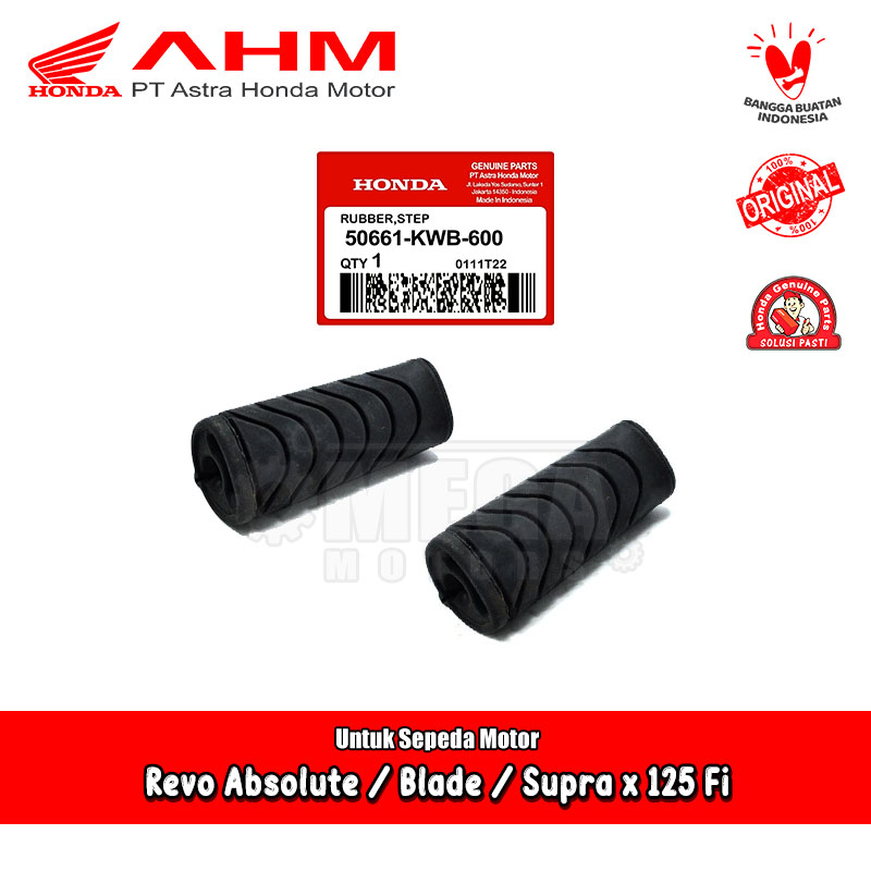 ยางพักเท้าหน้า Honda Revo Absolute Fi Supra x Blade 125 Fi Original AHM 50661-KWB-600