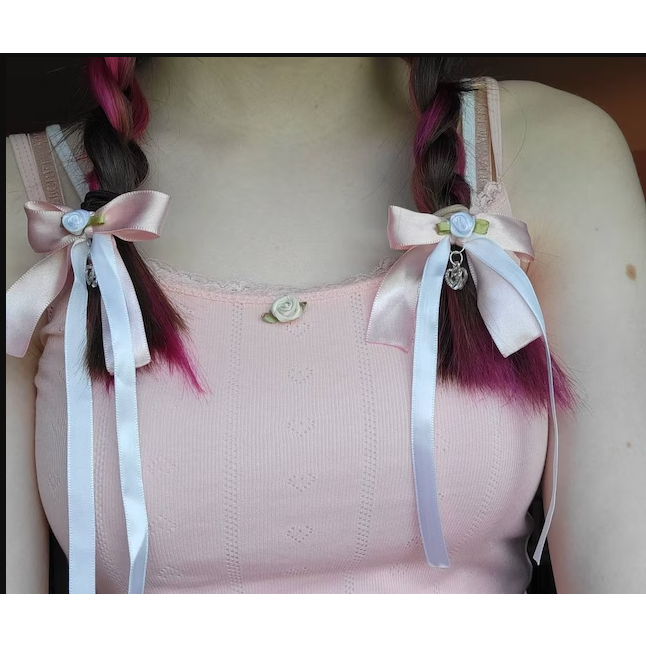 โบว์ติดผม Dollette สีชมพูพาสเทล