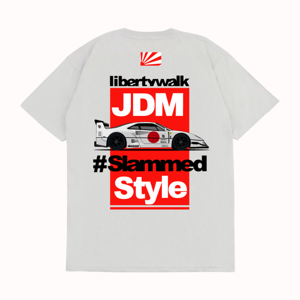 KARIMAKE เสื้อยืด Unisex Distro พร้อม LIBERTY WALK SLAMMED FERRARI F40 LBWK LIBERTY WALK Image