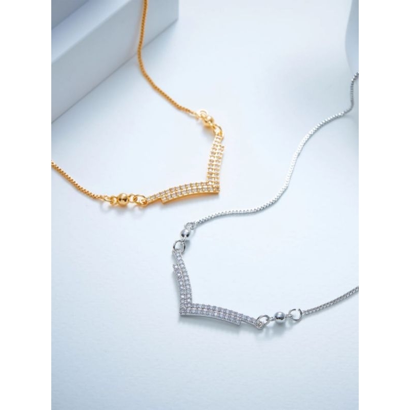 FUJI GEM NECKLACE สําหรับผู้หญิง XUPING GOLD 24K TITANIUM ANTI-RUST