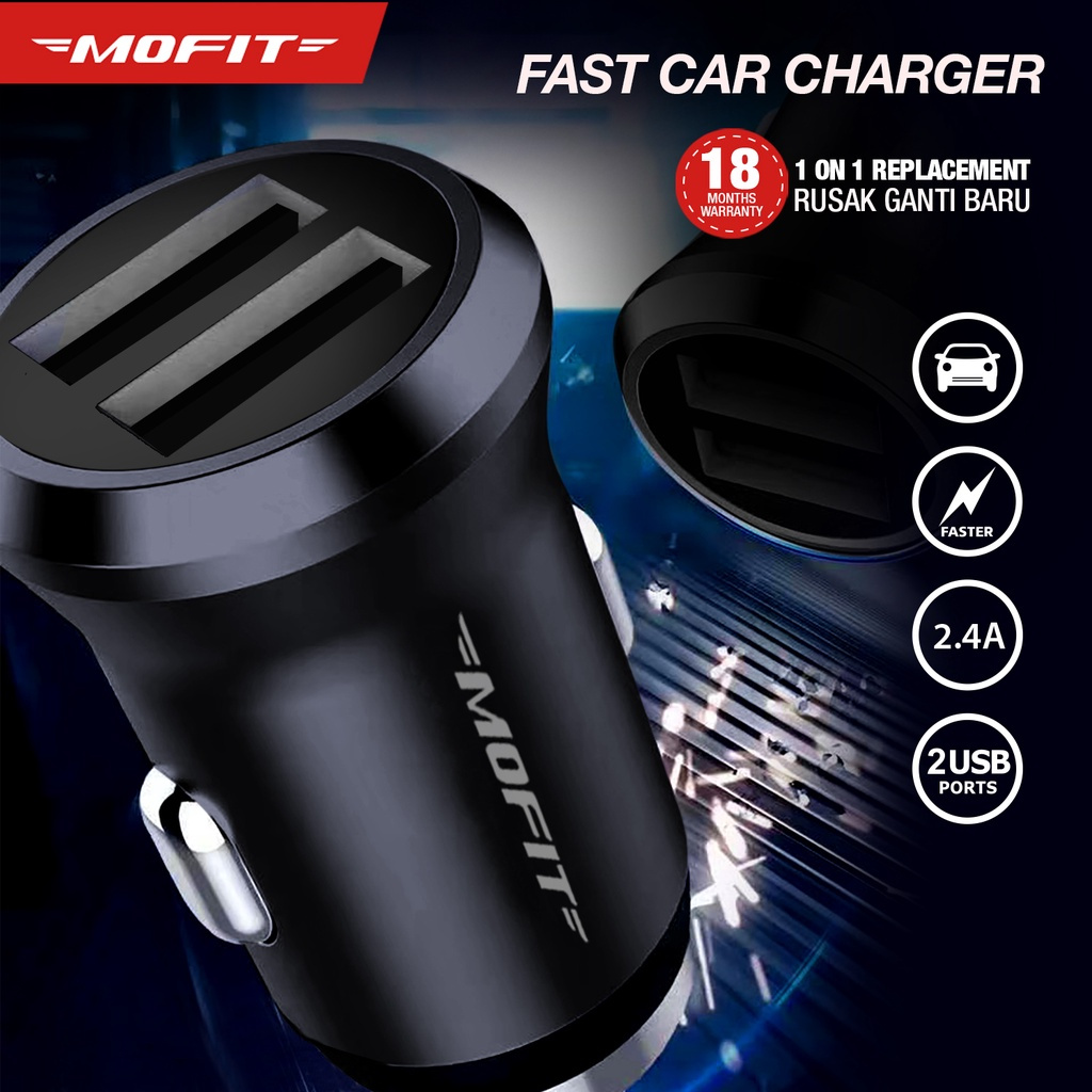 Mofit F10 - Dual USB 2.4A Car Charge ชาร์จเร็ว 24 วัตต์