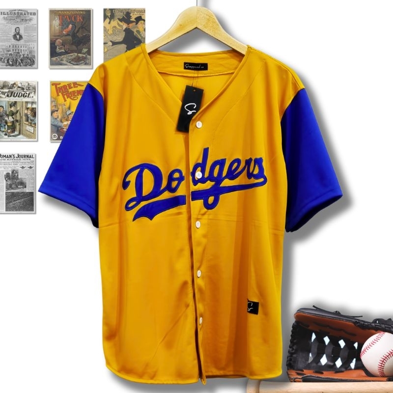 Los Angeles Dodgers Orange Blue Sleeve Baseball T-Shirt Unisex