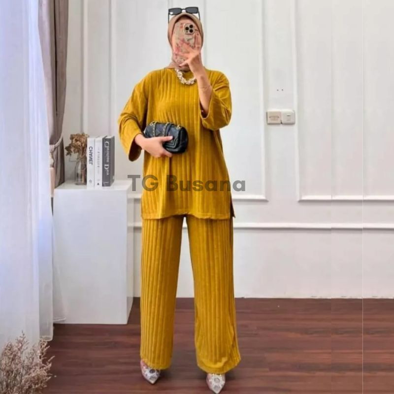 Tg - Nana One Set Women& 39;s Contemporary Top Crop Knit Rib Hornet เสื้อยืดสไตล์เกาหลีขนาดใหญ่