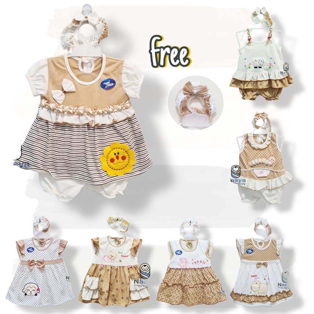 [P-006] เสื้อผ้าเด็ก (0-6 เดือน) / ชุดเดรสเด็กผู้หญิงพร้อมสัตว์ Motif