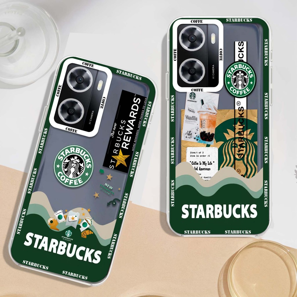 DY-297 CLEAR Case สําหรับ OPPO A77S / OPPO A57 2022 โทรศัพท์ COFFEE MOTIF