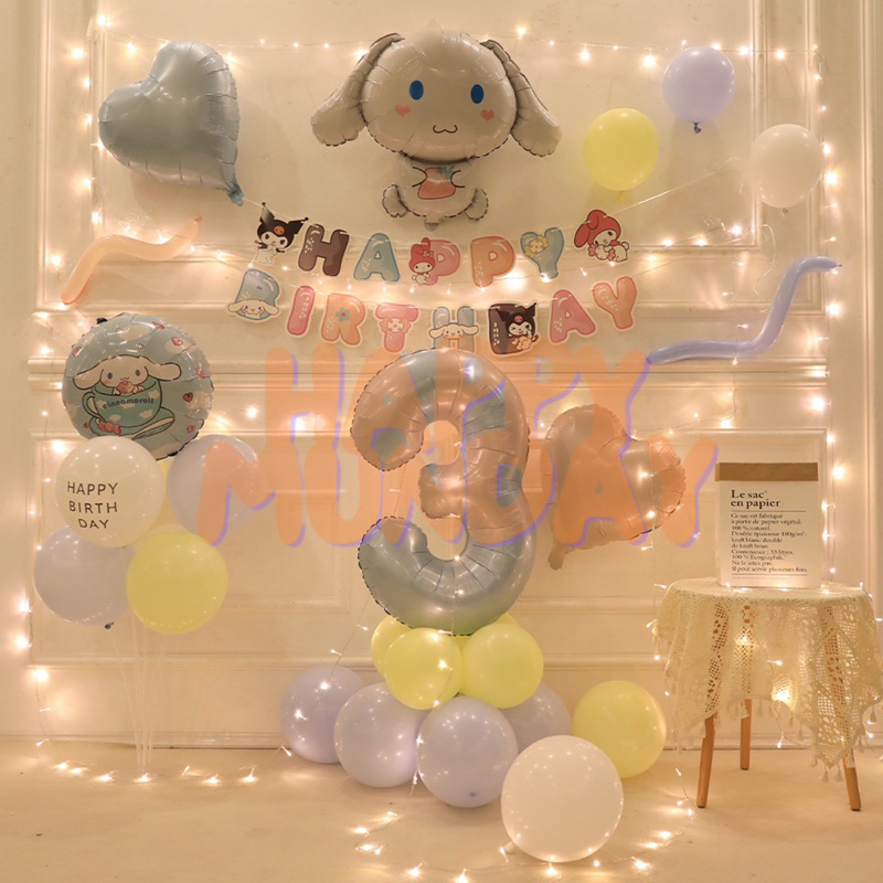 ชุดลูกโป่งตัวเลขยืน Cinnamoroll Led Theme (PD168)