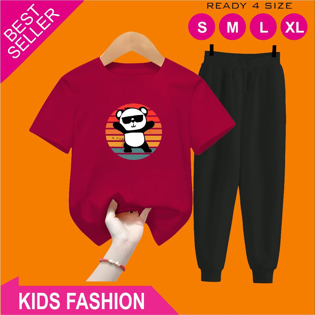 กางเกงจ็อกเกอร์เด็ก 5-15 ปี พร้อม Paradise Panda Motif