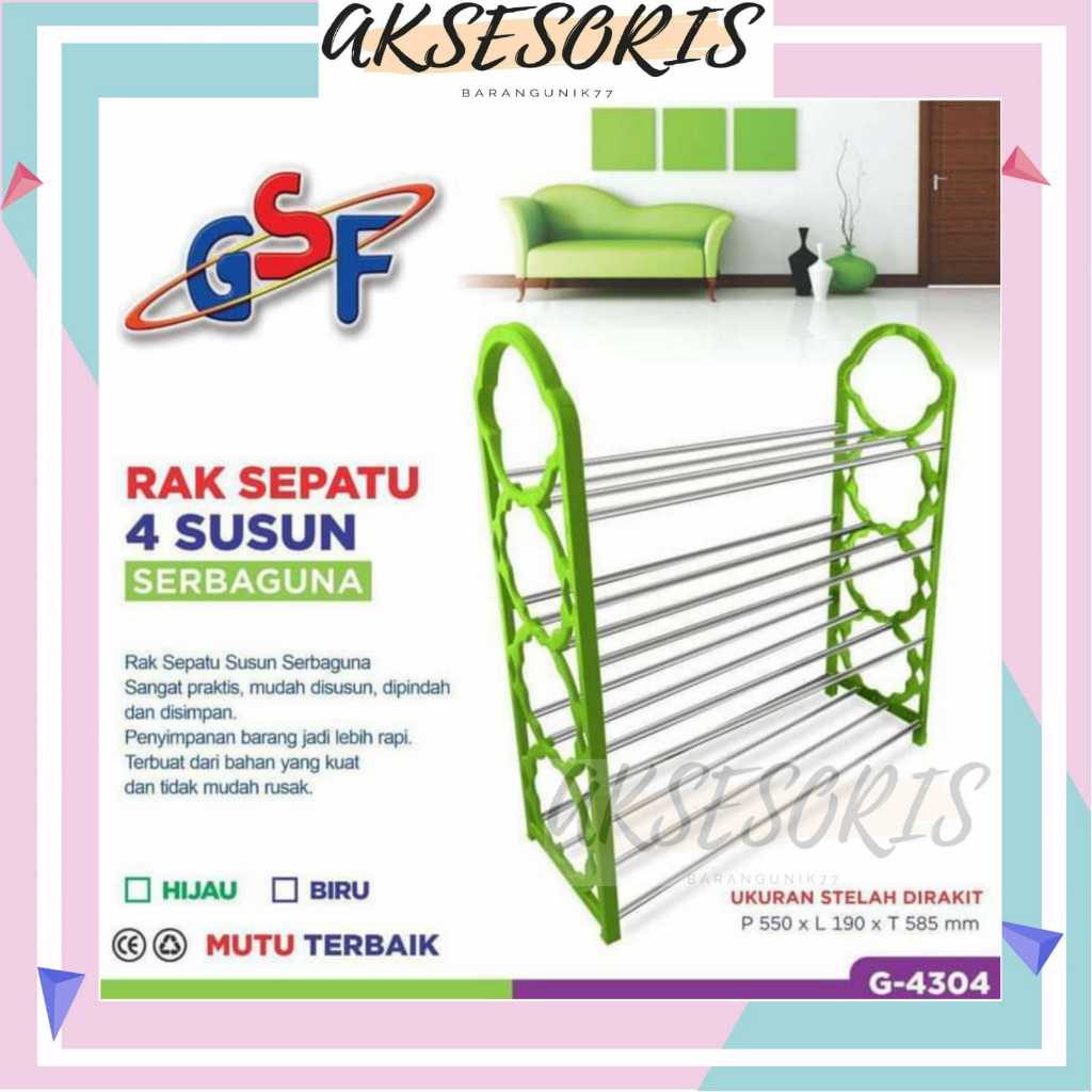 GSF G-4304 SHOE RACK / 4-TIER MULTI-PURPOSE SHOE RACK GSF 4304 สี / 4-TIER SHOE, รองเท้าแตะ, รองเท้า