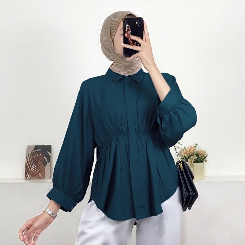 Kemeja Aiko SHIRT BLOUSE / FRONT WRINKLED SHIRT / เสื้อเชิ้ตผู้หญิง
