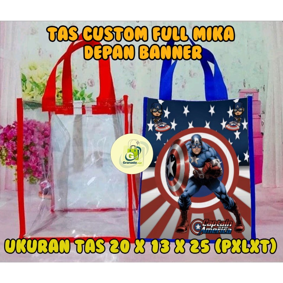 Goodie BAG BIRTHDAY BAG FULL MIKA TRANSPARENT CUSTOM NAME UK 20 X 13 X 25 (LWXH) - ออกแบบฟรี