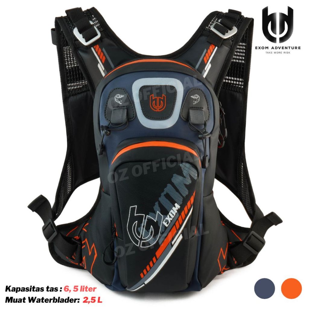 Hitam Exom - hydropack ASTRO กระเป๋าเป้สะพายหลัง 2224 - BL 08 hydropack Biker กระเป๋าเป้สะพายหลัง สีดํา แทรบาส วิบาก กระเป๋าจักรยาน