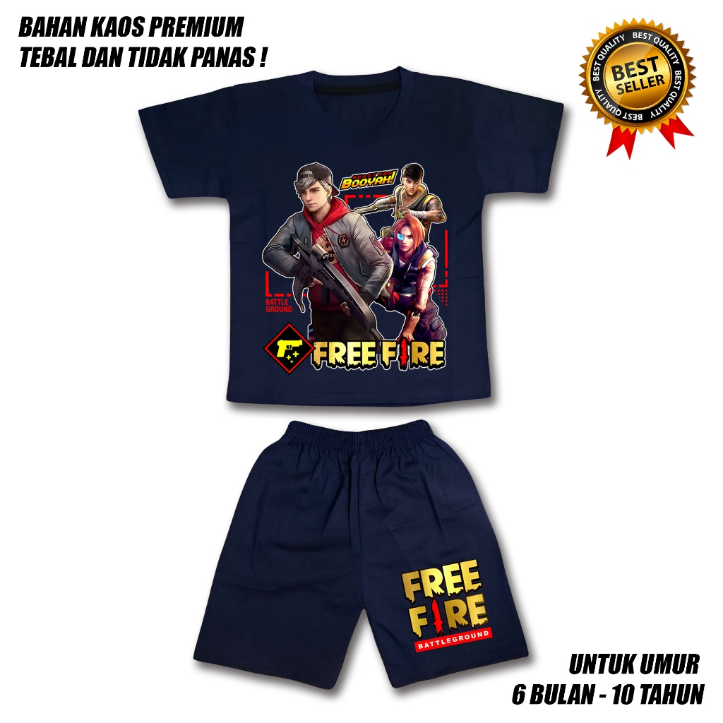 FREE FIRE BOYS T-SHIRT SET / BOYS SET AGED 0-10 YEARS / FREE FIRE CHILDRENS CLOTHES