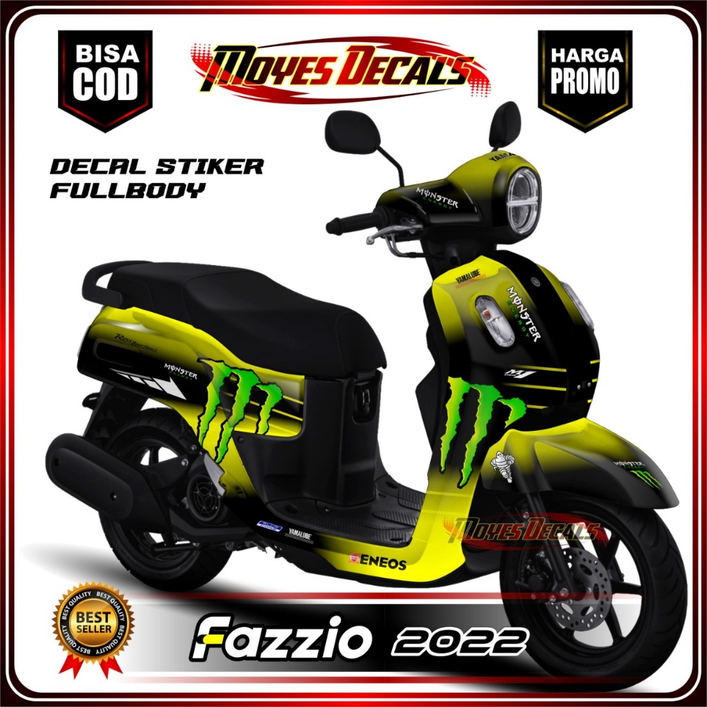 สติกเกอร์รูปลอก แบบเต็มตัว สําหรับ Yamaha Fazzio 2022