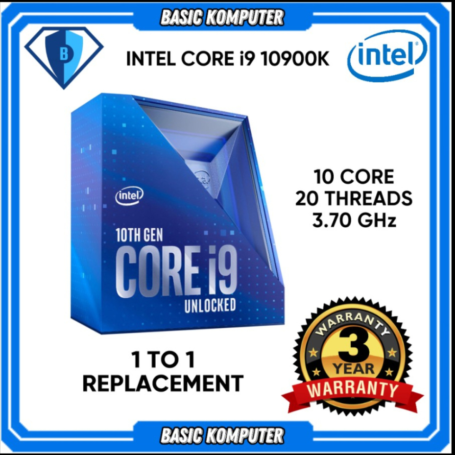 กล่องซ็อกเก็ต INTEL CORE i9 10900K 3.7 GHz รับประกัน 1200 3 ปี