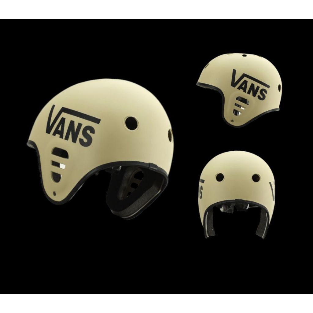 Full Genio BMX Bike Skate Helmet/Bike/Skate Board Motif Vans Cream สีกากี
