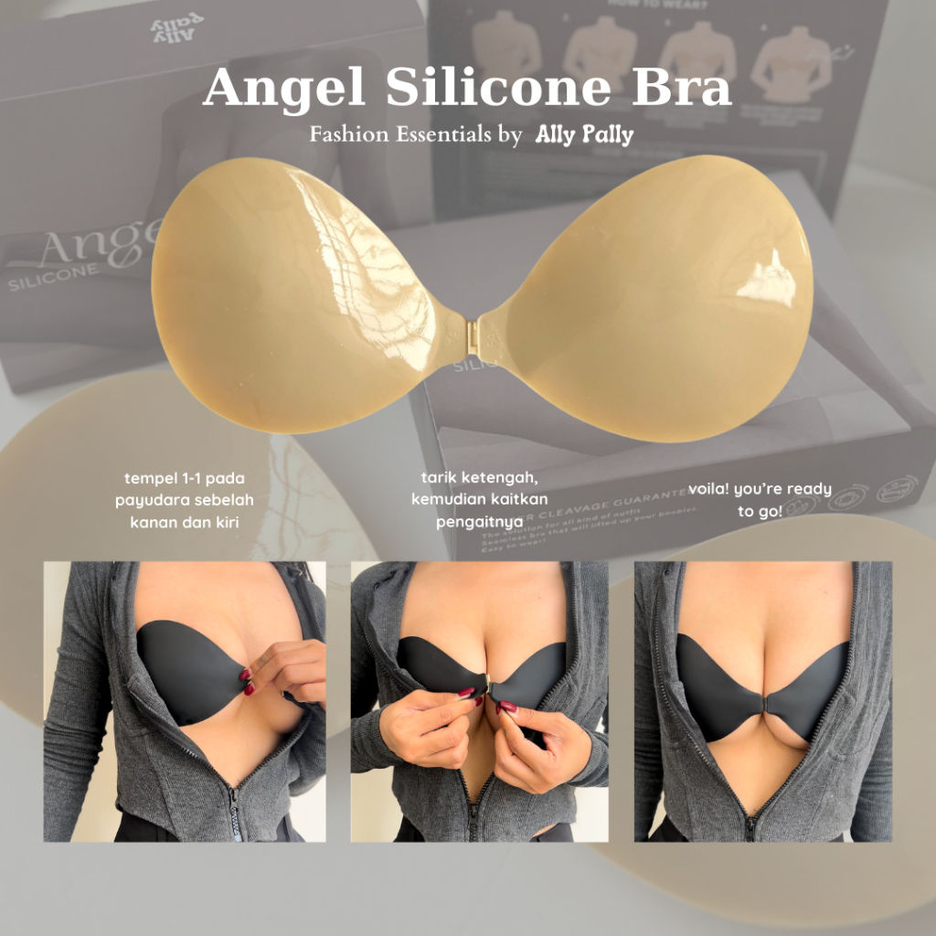Allypally Angel Silicone Bra Push Up Bra Lifted Pad Push Up Bra