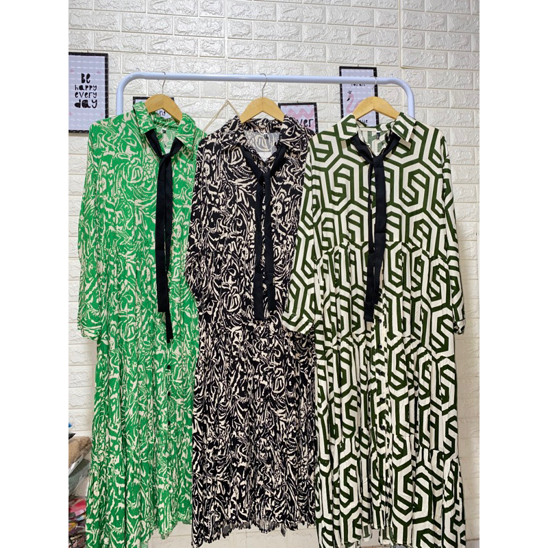 เดรสเกาะอกลายนามธรรม เรขาคณิต ทอ 5L / Women& 39;s Clothing