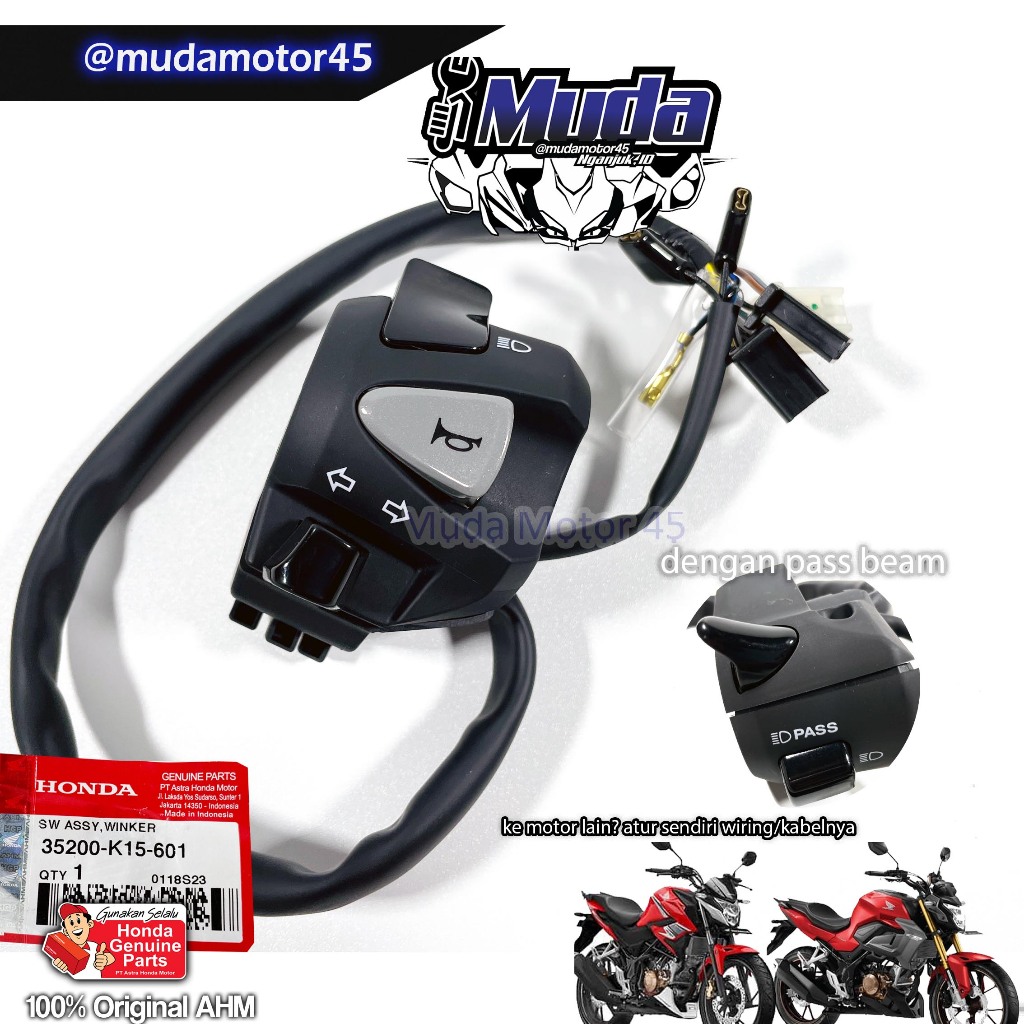 TOMBOL LEFT BUTTON HOLDER ใหม่ CB150R K15M K15P 2019 2021 35200-K15-601 35200K15601 35200K15921 SWIT