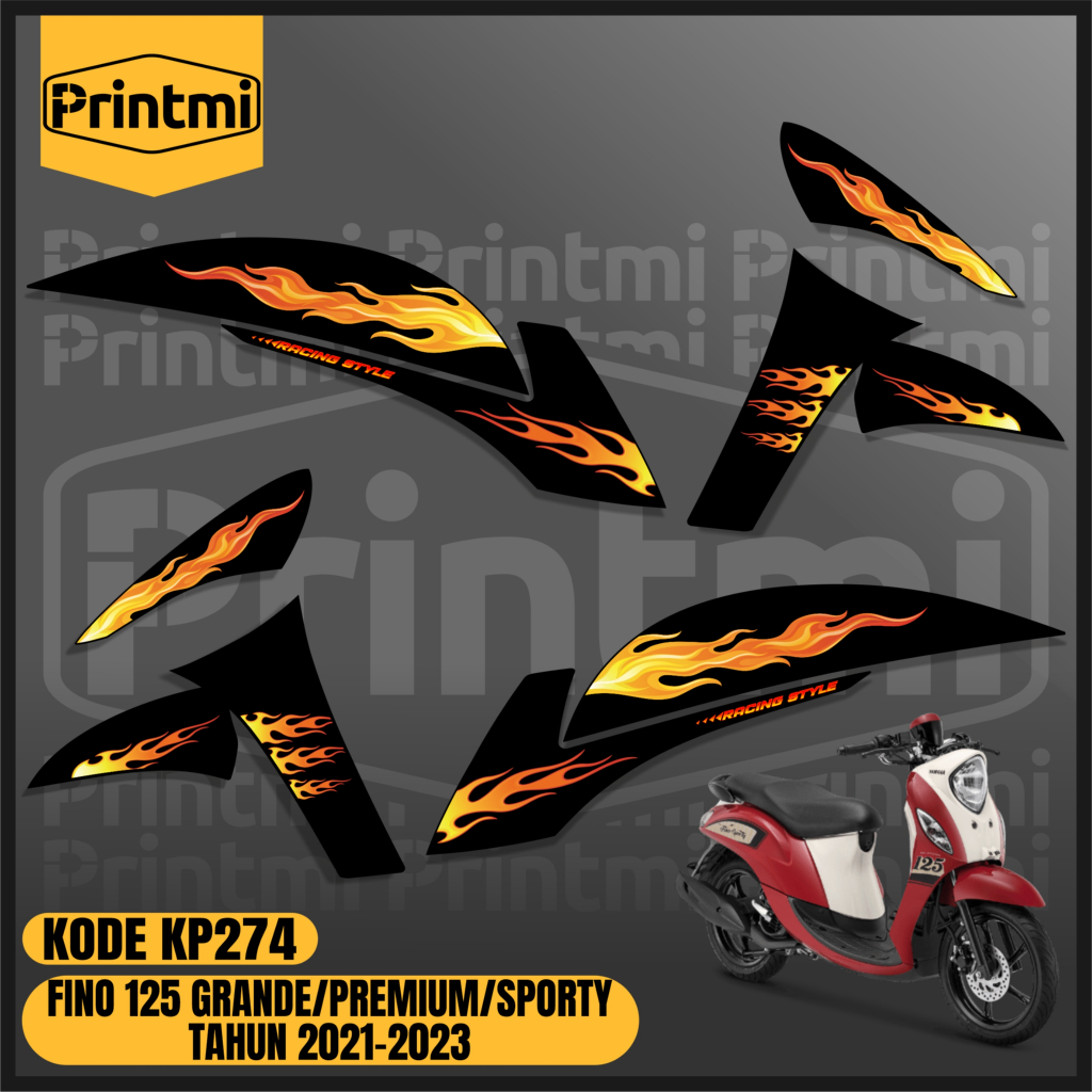 Fino 125 Grande Sporty Motorcycle Striping Sticker 2021 2022 2023 2024 Printmi Variation KP274