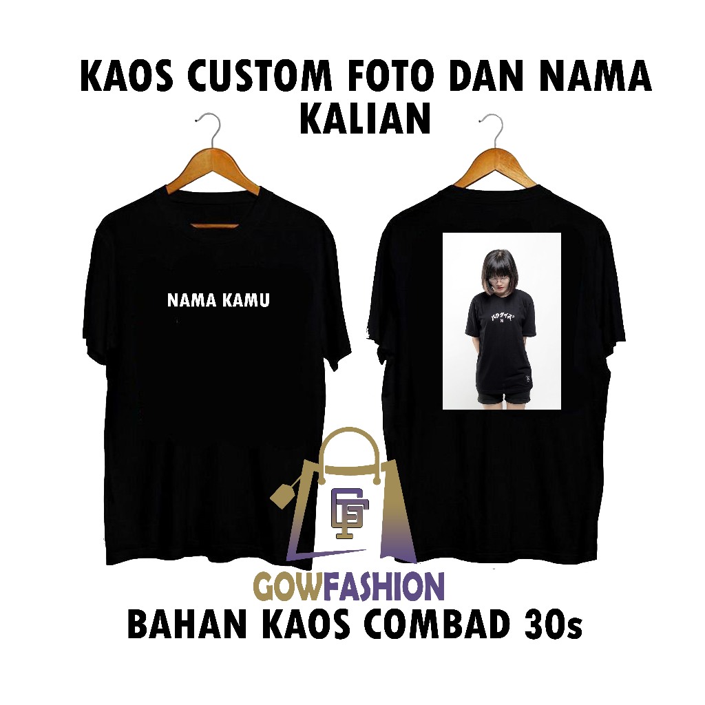 Go FASHION - CUSTOM TSHIRT - ภาพถ่ายและชื่อ - วัสดุเสื้อยืดมัดย้อม 30s