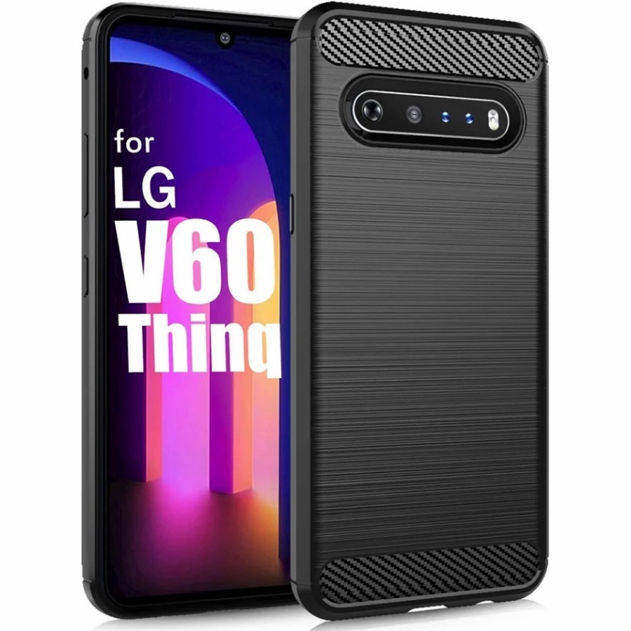LG V60 THINQ / LG Q61 K61 SLIM ARMOR CASE CARBON FIBER ANTI-SHOCKPROOF