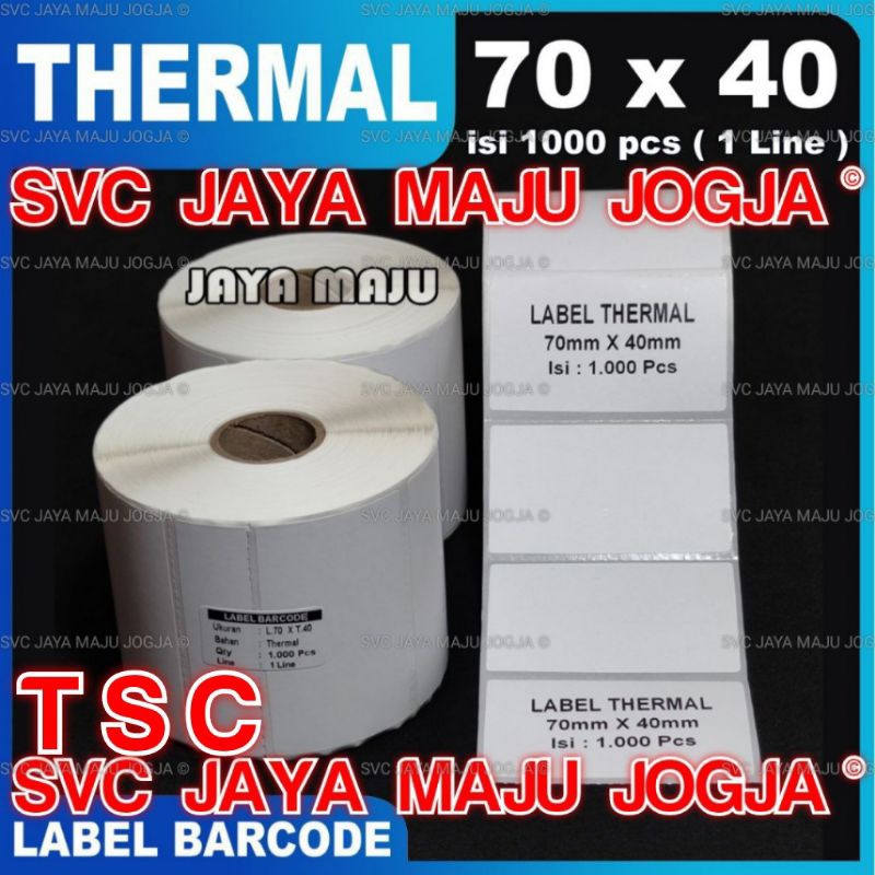 [ TSC ] 70 X 40 - 1 LINE THERMAL - FACE OUT - CONTENTS 1,000 ชิ้น || แกนกลาง 1" || DIRECT THERMALT B