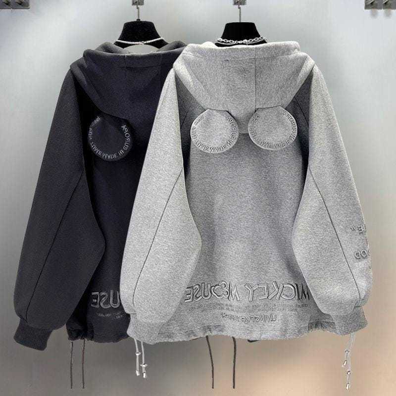 UNISEX OVERSIZE ZIPPER JACKET - MICKEY MOUSE HOODIE ZIPPER - CUTE CHARACTER JACKET