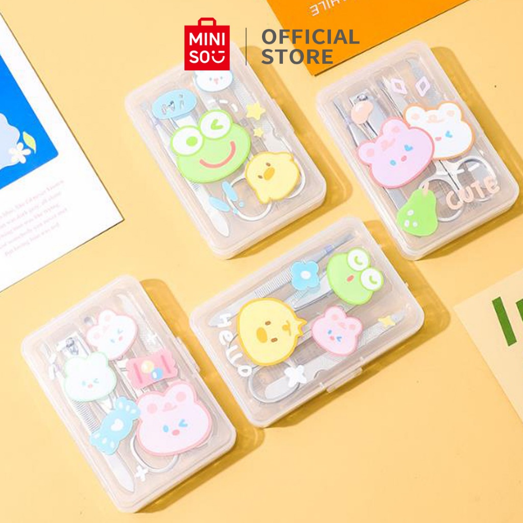 Miniso กรรไกรตัดเล็บทําเล็บมือเล็บเท้ากรรไกรคิ้วคีมคิ้ว 5 ชิ้นชุด