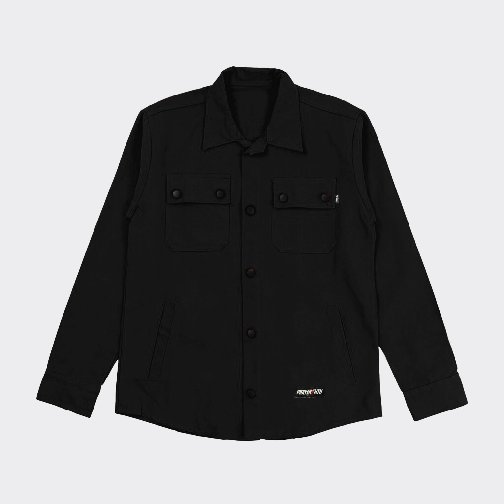 PRAYERFAITH - Trucker Canvas Jacket สีดํา