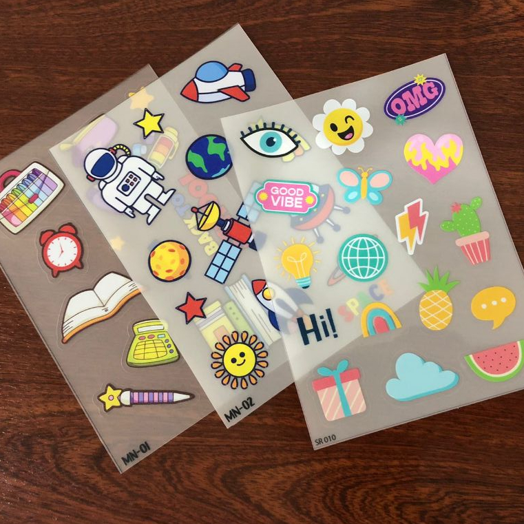 A6 แผ่นสติกเกอร์ BUNDLING PACKAGE สติกเกอร์แพ็คน่ารักสติกเกอร์โปร่งใส Deco สติกเกอร์