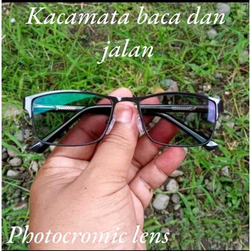 Photochromic Progressive Reading and Walking Glasses Titanium Frame