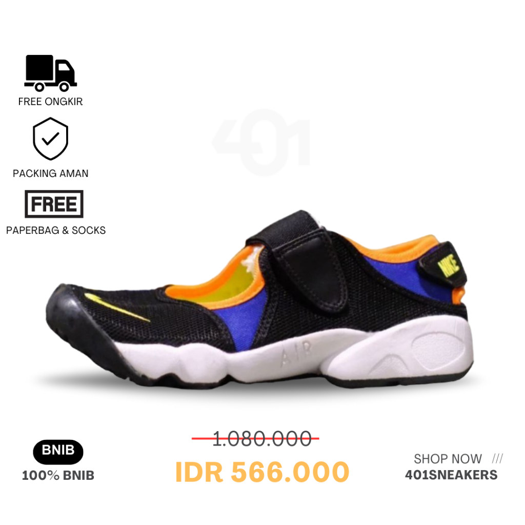 Nike Air Rift รองเท้าผู้หญิง สีดํา สีส้ม ของแท้ 100%