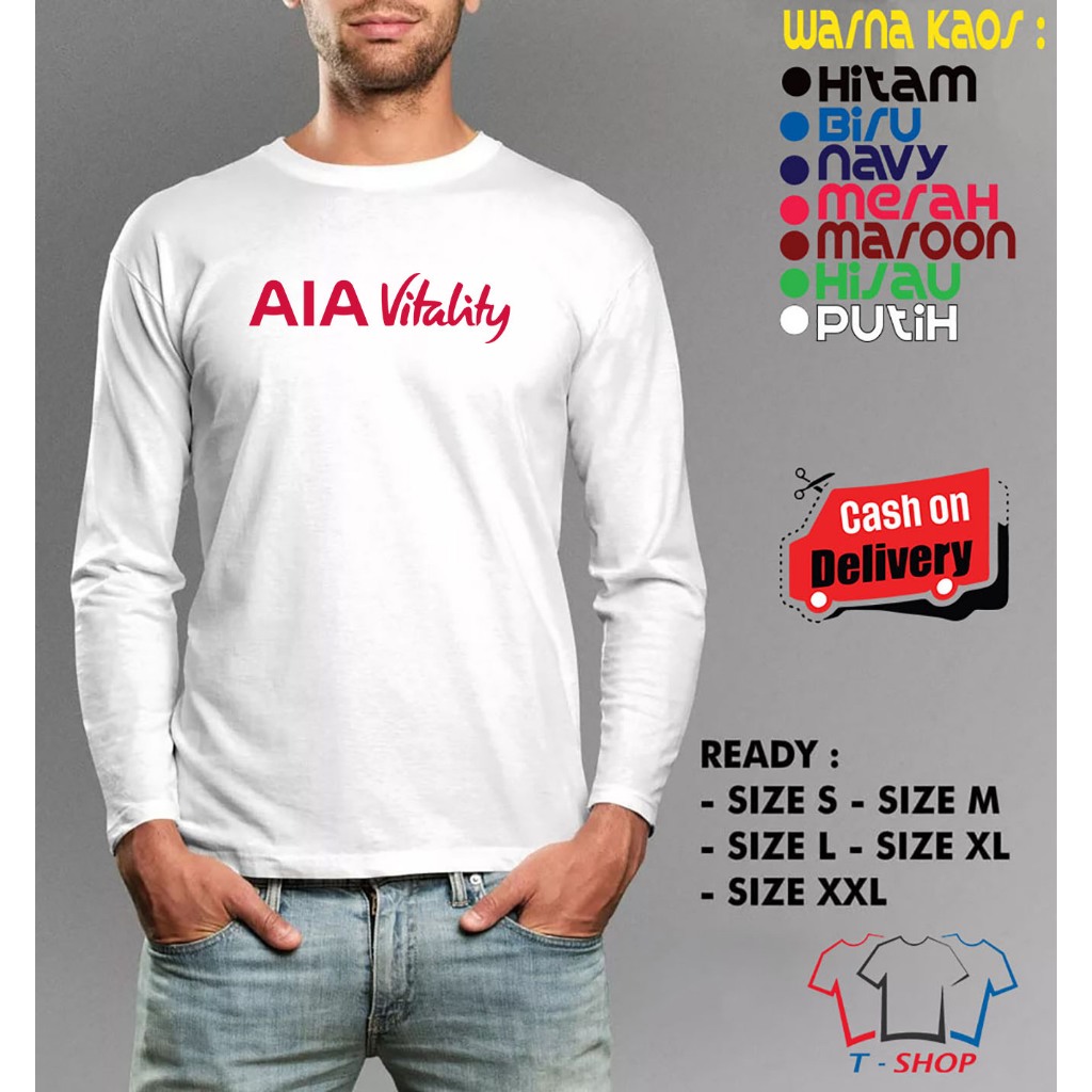 AIA VITALITY เสื้อยืดแขนยาว Company Distro เสื้อยืด