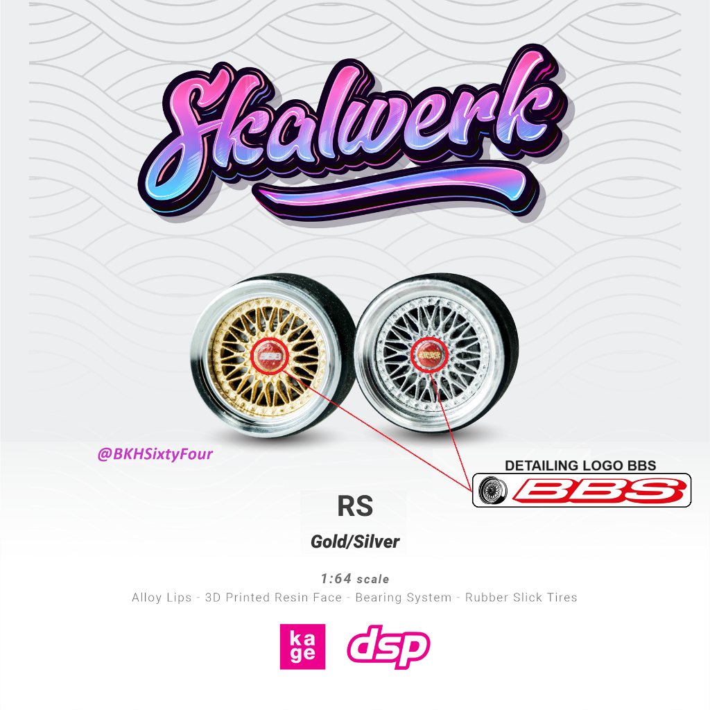 SKALWERK BBS RS RIMS 10mm Diskbreak+Bearing High Detailing READY TO SHIP
