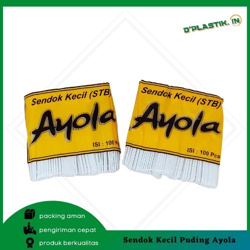 SMALL MINI PLASTIC SPOON FOR PUDDING ICE STB SPOON 100 ชิ้น THICK