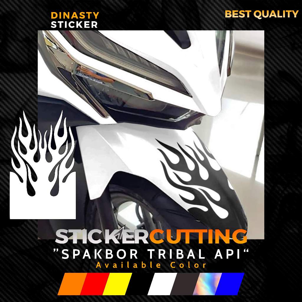 สติ๊กเกอร์ตัดมอเตอร์ไซค์ FRONT REAR SPAKBOR พร้อม FIRE TRIBAL MOTIF