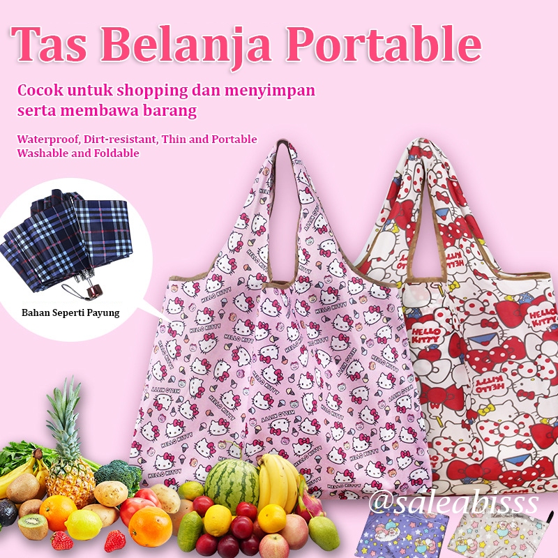 (TAS09) ECO BAG FOLDABLE BAG THICK / FOLDABLE SHOPPING BAG / SHOPPING BAG / ECO BAG WATERPROOF MOTIF