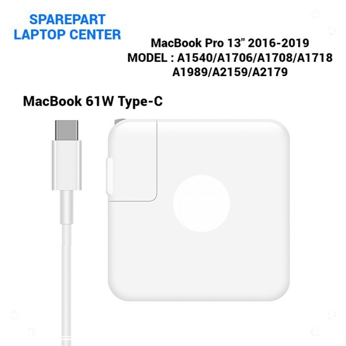 อะแดปเตอร์ชาร์จแล็ปท็อป 61W Type C A1708 A1706 A1718