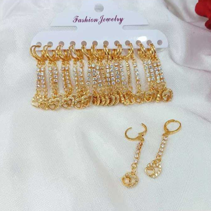 Jurai Gold Gold Gold ต่างหู 7 รุ่นอัญมณีผู้หญิงใหม่ 2024 Realpict Gold Plated เครื่องประดับสตรี