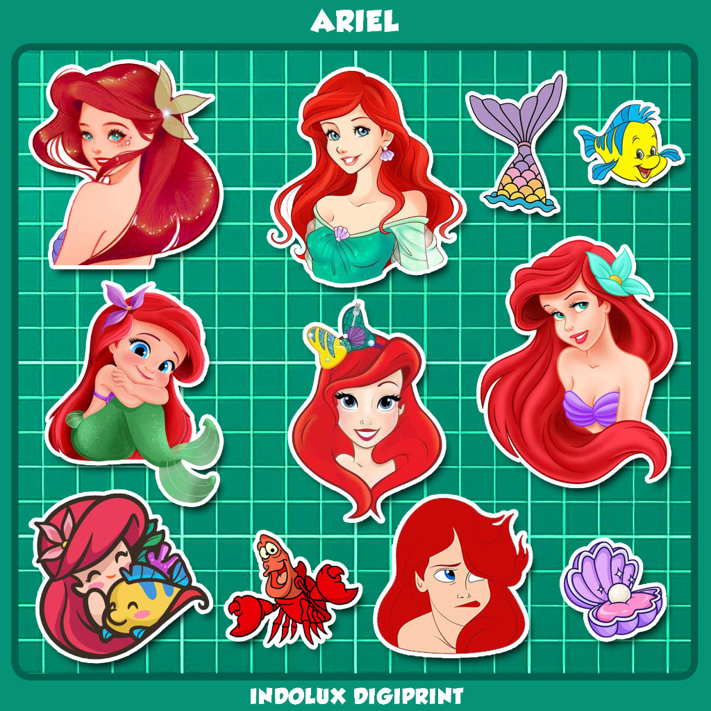 Little Mermaid Ariel Disney Princess Sticker Journal Scraping Book กันน้ํา Mermaid Journal Book สําห