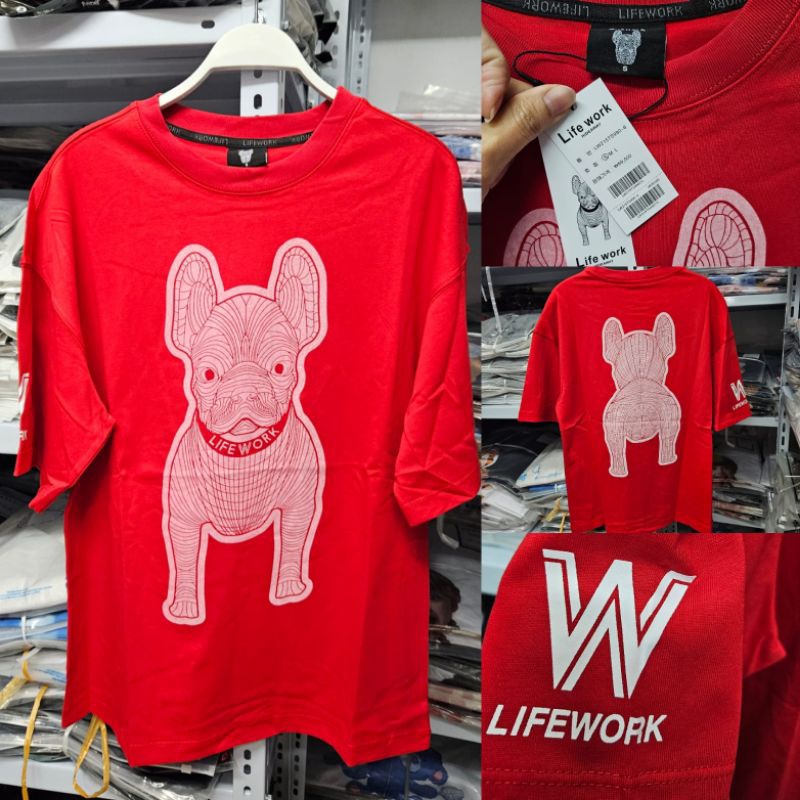 Life WORK เสื้อยืดนําเข้าเกาหลี