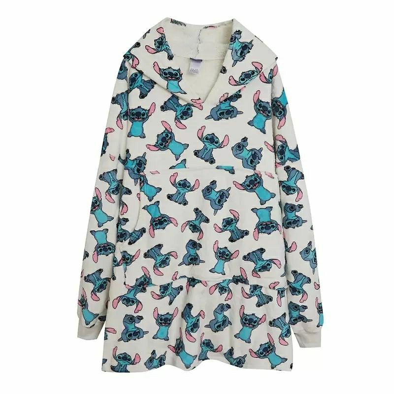 ผ้าห่มมีฮู้ด Disney Stitch Blanked ขนนุ่ม ผ้าห่มมีฮู้ด