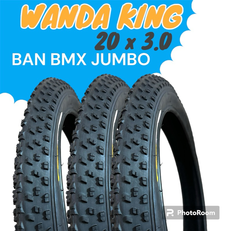 Wandaking BMX ยางนอกยางจัมโบ้ยางจักรยาน BMX ยางรถจักรยาน 20 นิ้วขนาด 20 x 3.0 กว้างไขมันขนาดใหญ่