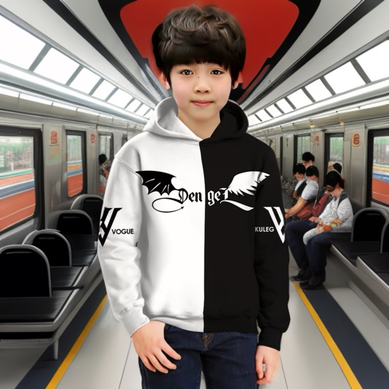 เสื้อกันหนาวมีฮู้ด Voque สําหรับเด็ก Mukzhop เสื้อฮู้ดแขนยาว