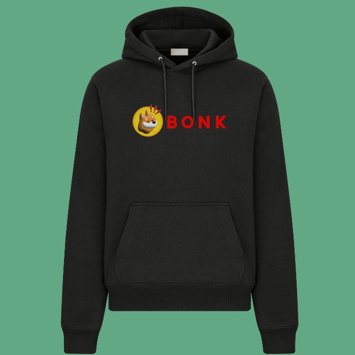 Hoodie BONK Crypto Dog Solana Meme Coin Sweater Fleece Premium
