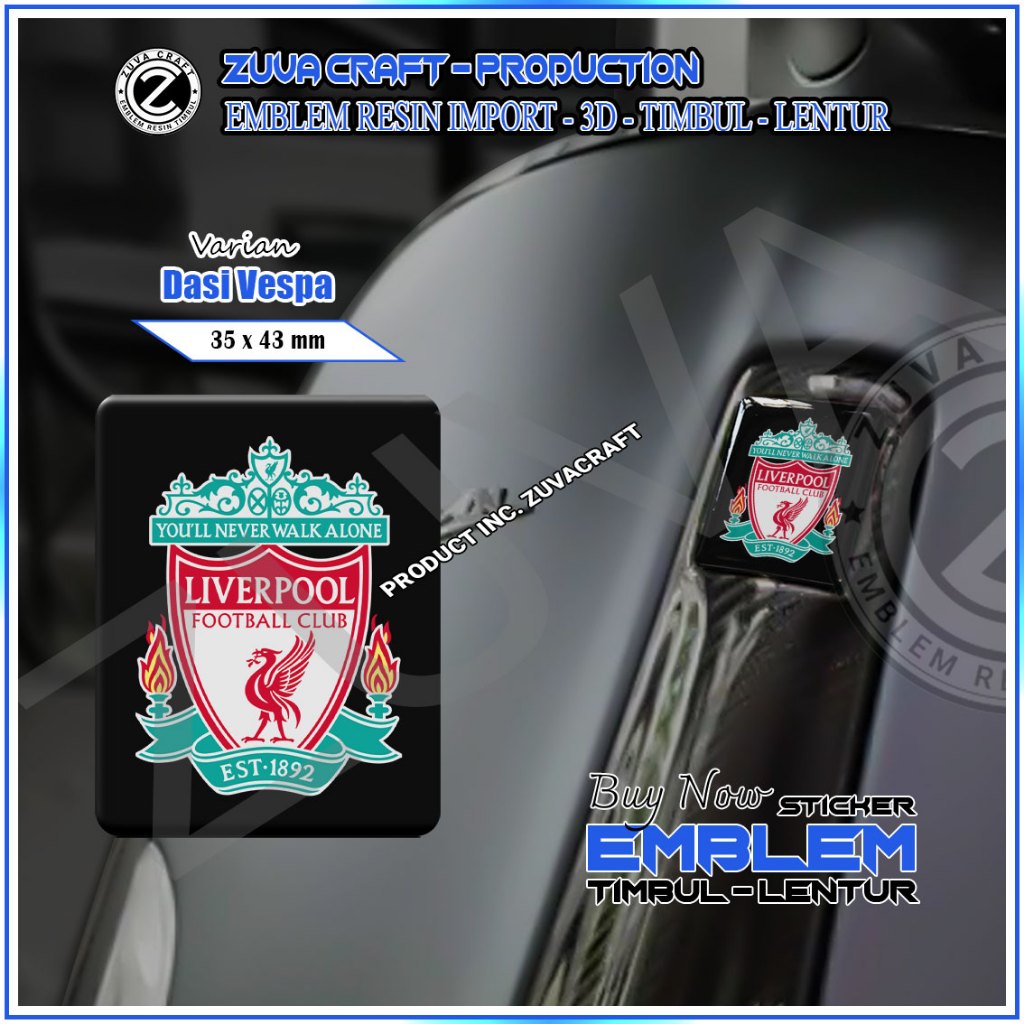 VESPA EMBLEM สติ๊กเกอร์ LIVERPOOL โลโก้ RAISED EMBLEM VESPA สติ๊กเกอร์ VESPA TIE VESPA FLEXIBLE RESI