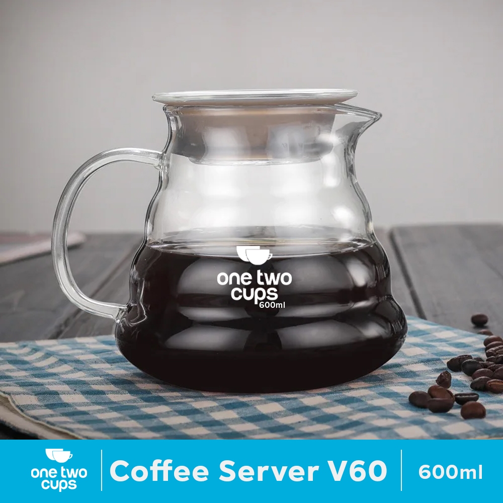 Coffee Server V60 Drip Pour Over Borosilicate Glass 600ml - ไม ่ มีสี