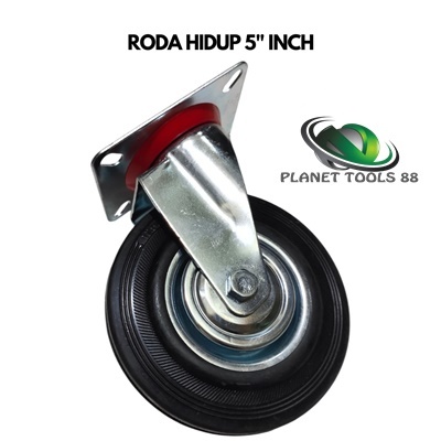 Planet88 - PT 88 - LIVE 5 นิ้ว PU รถเข็นล้อยางสีดําต่อ 1 ชิ้น