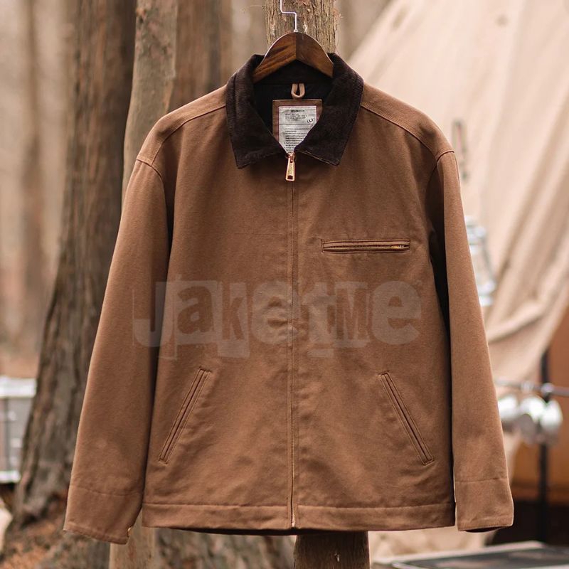เสื้อแจ็คเก็ตผู้ชายสไตล์วินเทจคลาสสิกสุดเท่